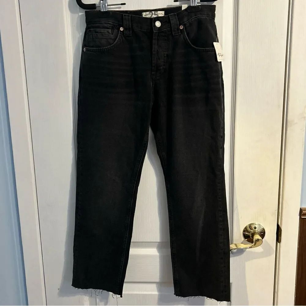Free People We The Free CRVY Siren Low Rise Straight Jeans Black Size 25
